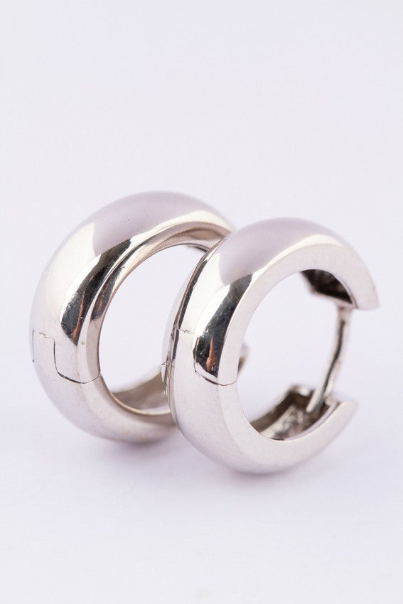 White gold hoop earrings