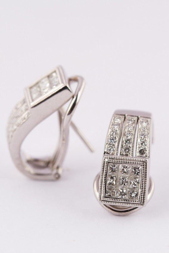 White gold earrings with diamonds
