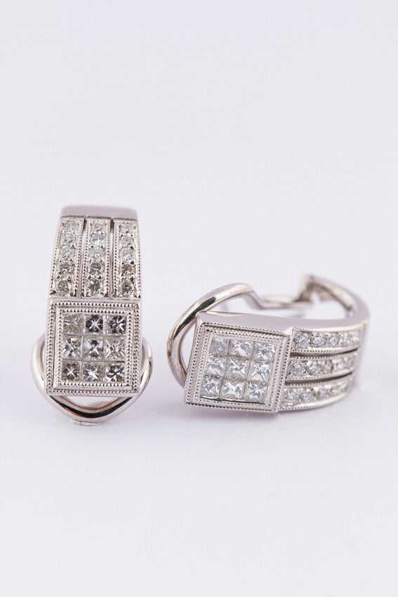 White gold earrings with diamonds