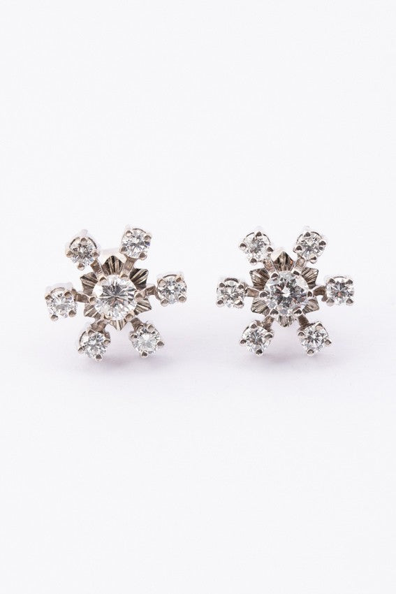 White gold entourage earrings with diamonds