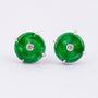 White gold earrings with jade and brilliant