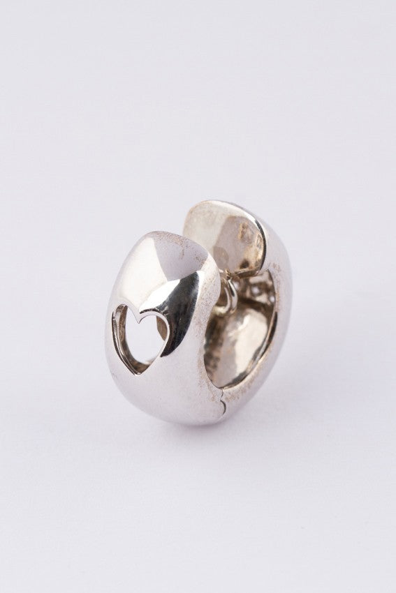 white gold earrings with 9 diamonds each