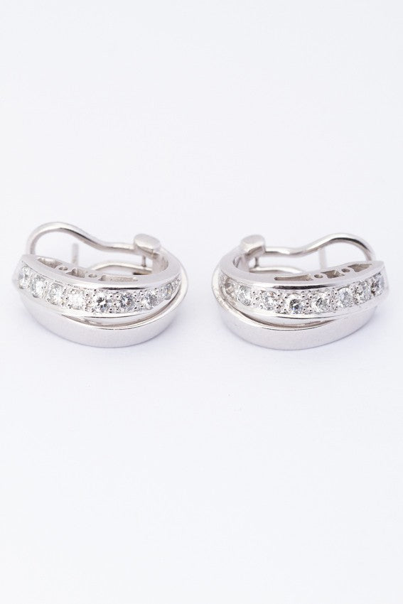 White gold stud earrings with 8 diamonds each