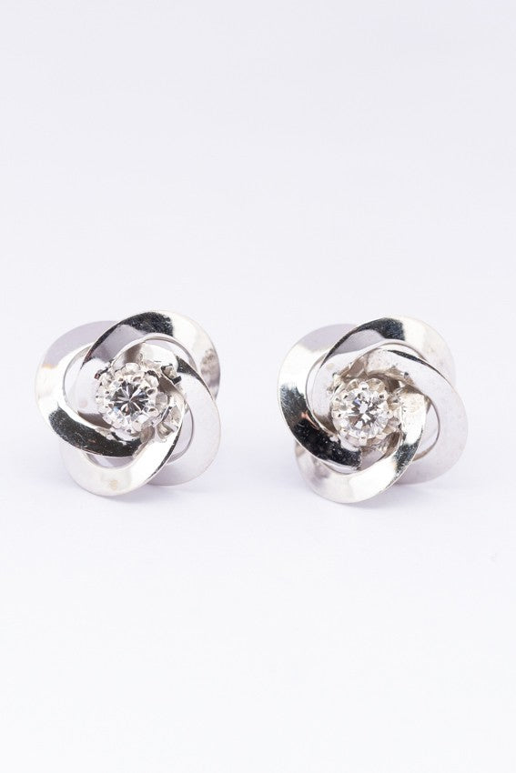 White gold earrings with diamonds