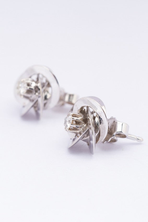 White gold earrings with diamonds