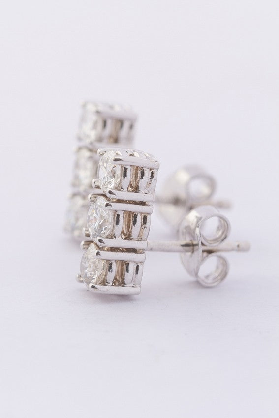 White gold stud earrings with diamonds