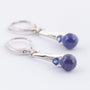 White gold earrings with sapphire and lapis lazuli