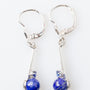 White gold earrings with sapphire and lapis lazuli