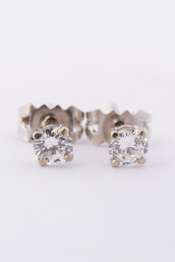 White gold earrings with diamonds