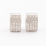 White gold wide earrings with 28 diamonds each