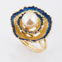 Gold ring with pearl and enamel