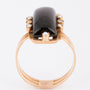Spangen ring met zilverobsidiaan