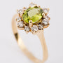 Entourage ring met briljant en peridoot