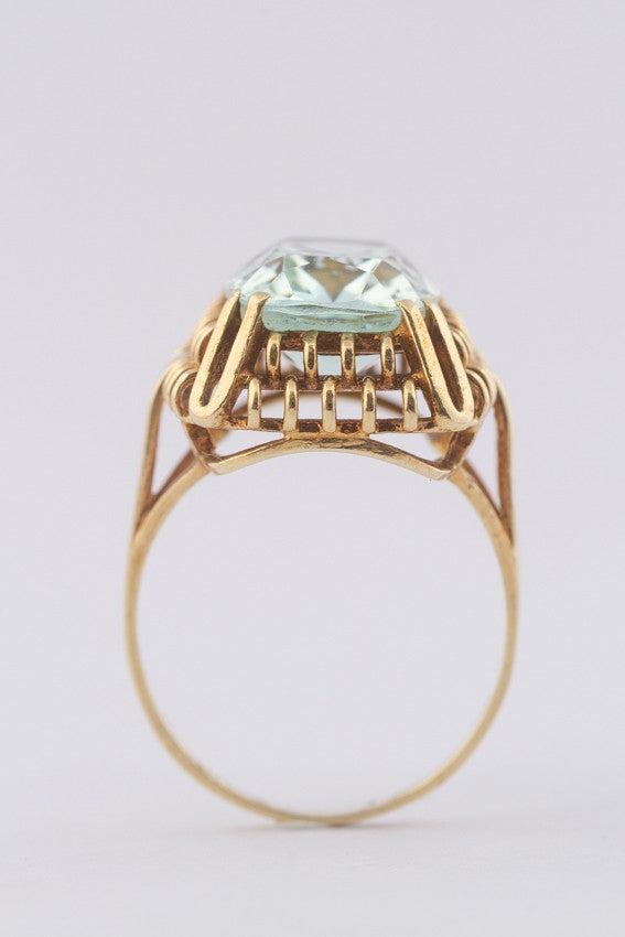 Gouden ring met prasioliet