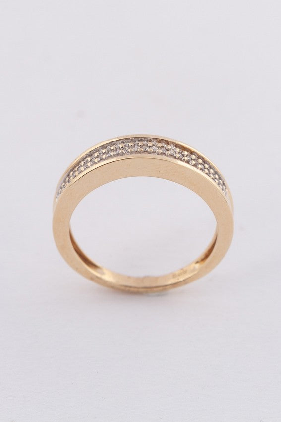 Gouden rij ring met briljanten