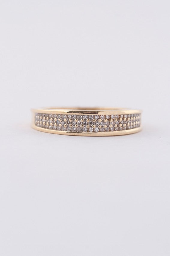 Gouden rij ring met briljanten