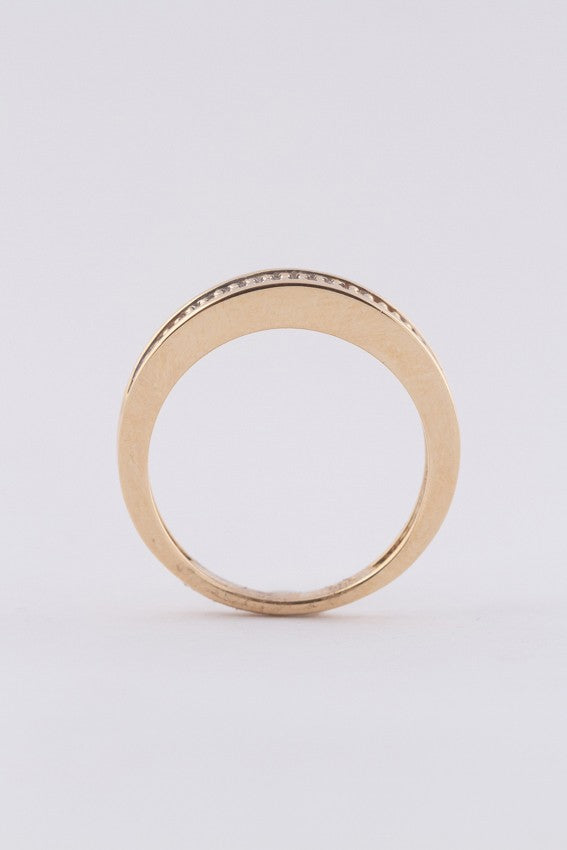 Gouden rij ring met briljanten