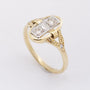 Gold Art Nouveau ring with brilliant cut diamonds
