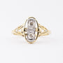 Gold Art Nouveau ring with brilliant cut diamonds
