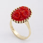 Gold ring with blood coral