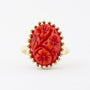 Gold ring with blood coral