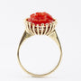 Gold ring with blood coral