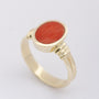 Gold ring with blood coral
