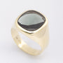 Gold men's ring with tourmaline