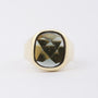 Gold men's ring with tourmaline