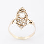 Gold marquise ring with a cultured pearl and diamonds