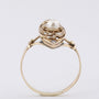 Gold marquise ring with a cultured pearl and diamonds
