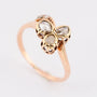Antique gold clover ring with diamonds
