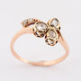 Antique gold clover ring with diamonds