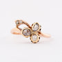 Antique gold clover ring with diamonds