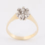 White/yellow gold entourage ring with a brilliant and diamonds