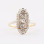 Wit/geel gouden Art Deco ring met een briljant van ca. 0.035 ct.
