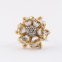 White/yellow gold entourage ring with diamonds