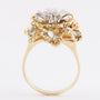White/yellow gold entourage ring with diamonds