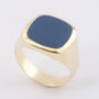 Gold men's ring with blue bearing