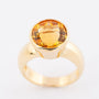 Gold ring with faceted citrine