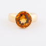 Gold ring with faceted citrine