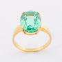 Gold ring with green synthetic corundum