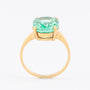 Gold ring with green synthetic corundum