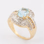 Gold ring with topaz and 48 diamonds