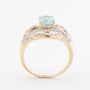 Gold ring with topaz and 48 diamonds
