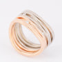 White/rose gold ring with 3 diamonds