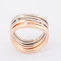 White/rose gold ring with 3 diamonds