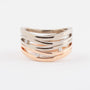 White/rose gold ring with 3 diamonds
