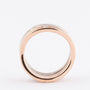 White/rose gold ring with 3 diamonds