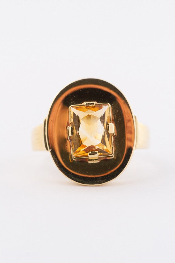 Gold ring with citrine